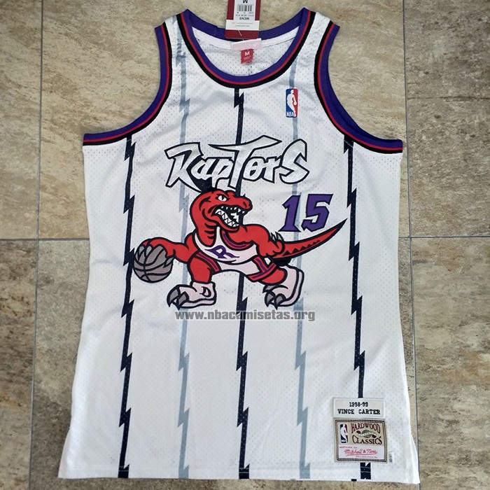 Camiseta Toronto Raptors Vince Carter NO 15 Mitchell & Ness 1998-99 Blanco